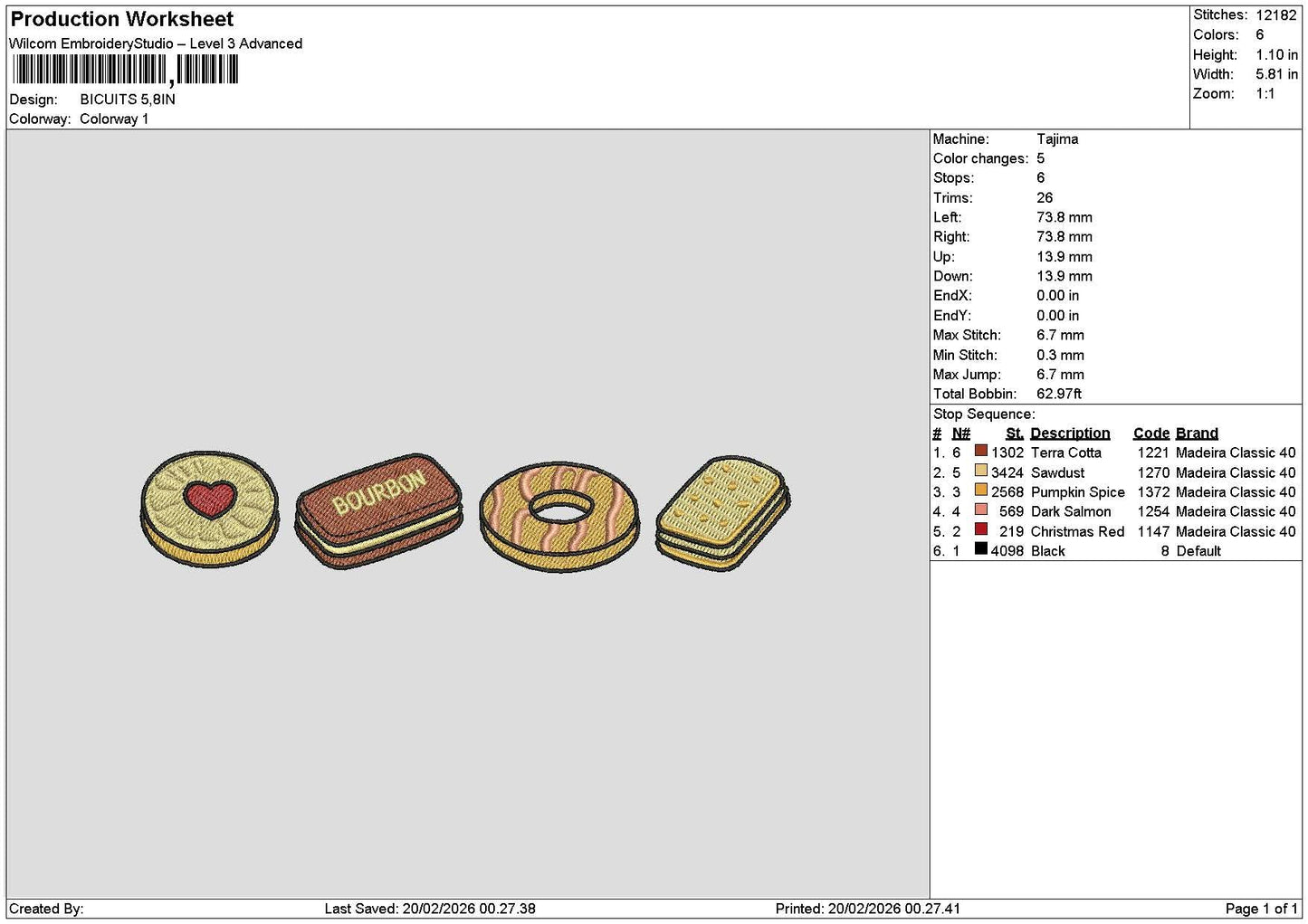 Cookies Icons 1902 Embroidery File 6 sizes