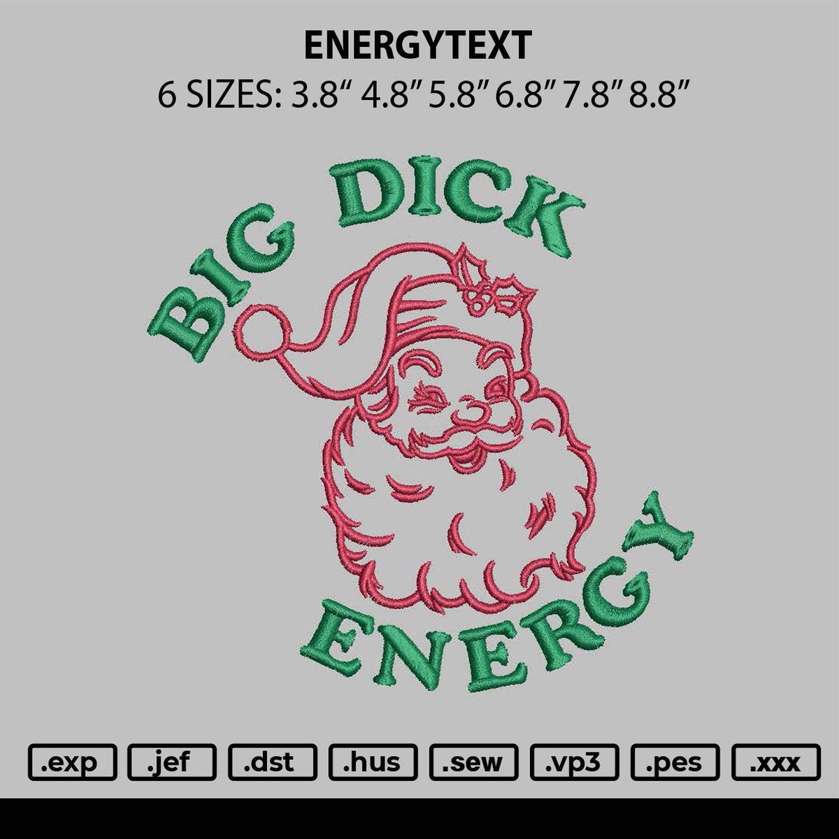 Energytext Embroidery File 6 sizes