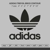 Adidas trefoil brick contour Embroidery File 7 size