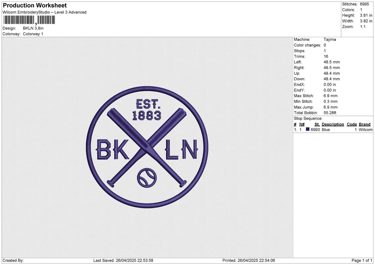 BKLN Embroidery File 6 size