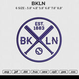 BKLN Embroidery File 6 size