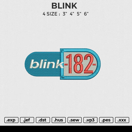BLINK Embroidery File 6 sizes