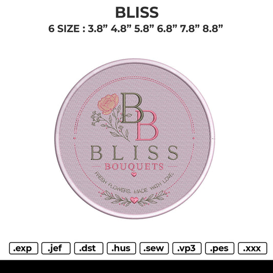 BLISS Embroidery File 6 size
