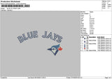 Bluetext Jays Embroidery File 6 sizes