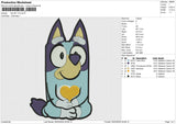 BLUEY V3 Embroidery File 6 size