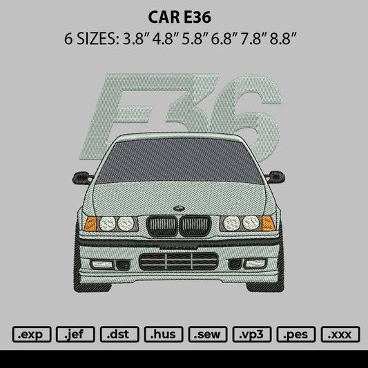 Car E36 Embroidery File 6 sizes