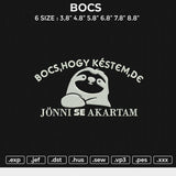 BOCS Embroidery File 6 size