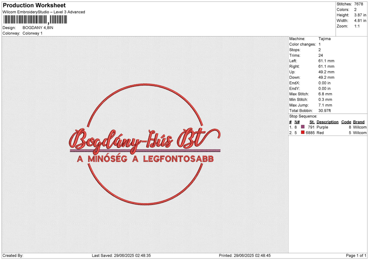 BOGDANY Embroidery File 6 size