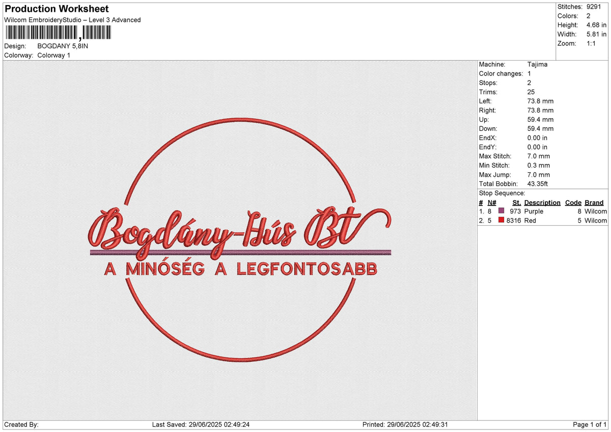 BOGDANY Embroidery File 6 size
