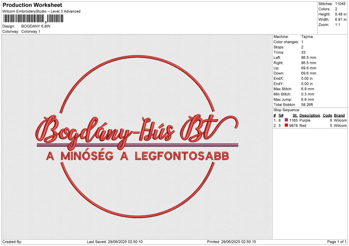 BOGDANY Embroidery File 6 size