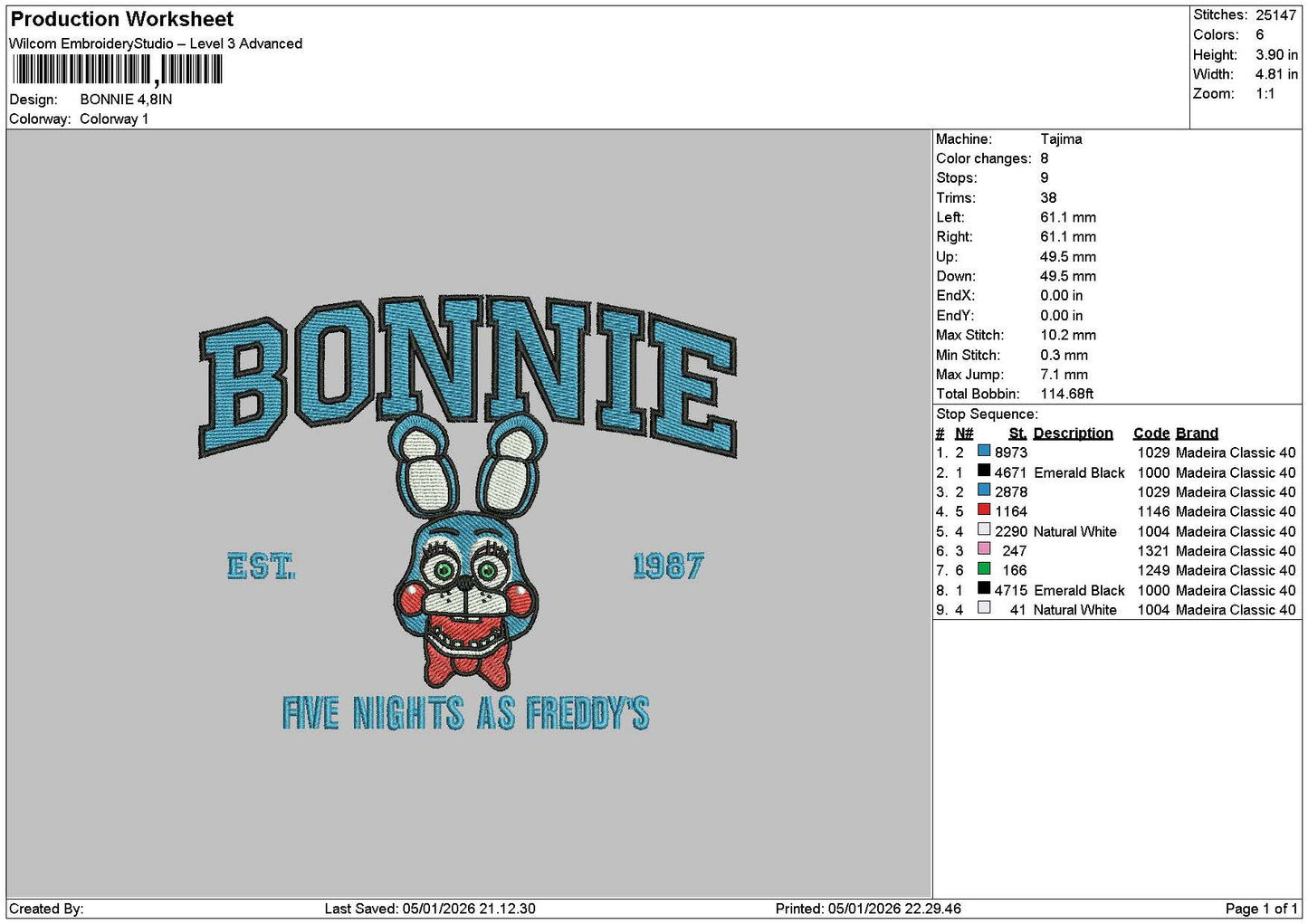 Bonnietext Embroidery File 6 sizes