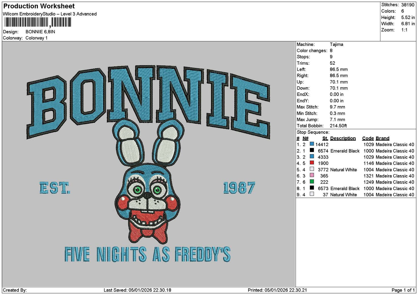 Bonnietext Embroidery File 6 sizes