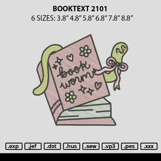 Booktext 2101 Embroidery File 6 sizes