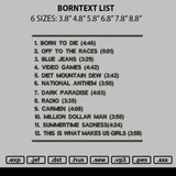 Borntext List Embroidery File 6 sizes