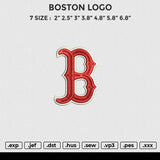 BOSTON LOGO Embroidery File 6 size
