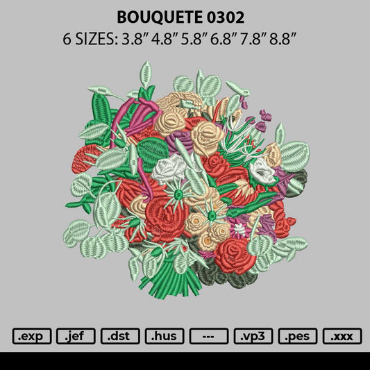 Bouquete 0302 Embroidery File 6 sizes