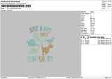 Boy Dino Embroidery File 6 sizes