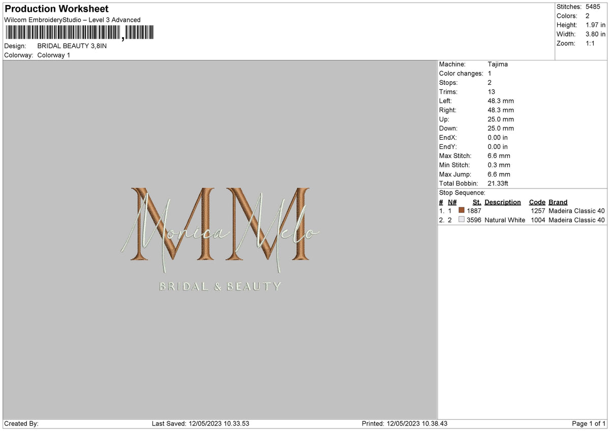 Bridal Beauty Embroidery File 6 sizes