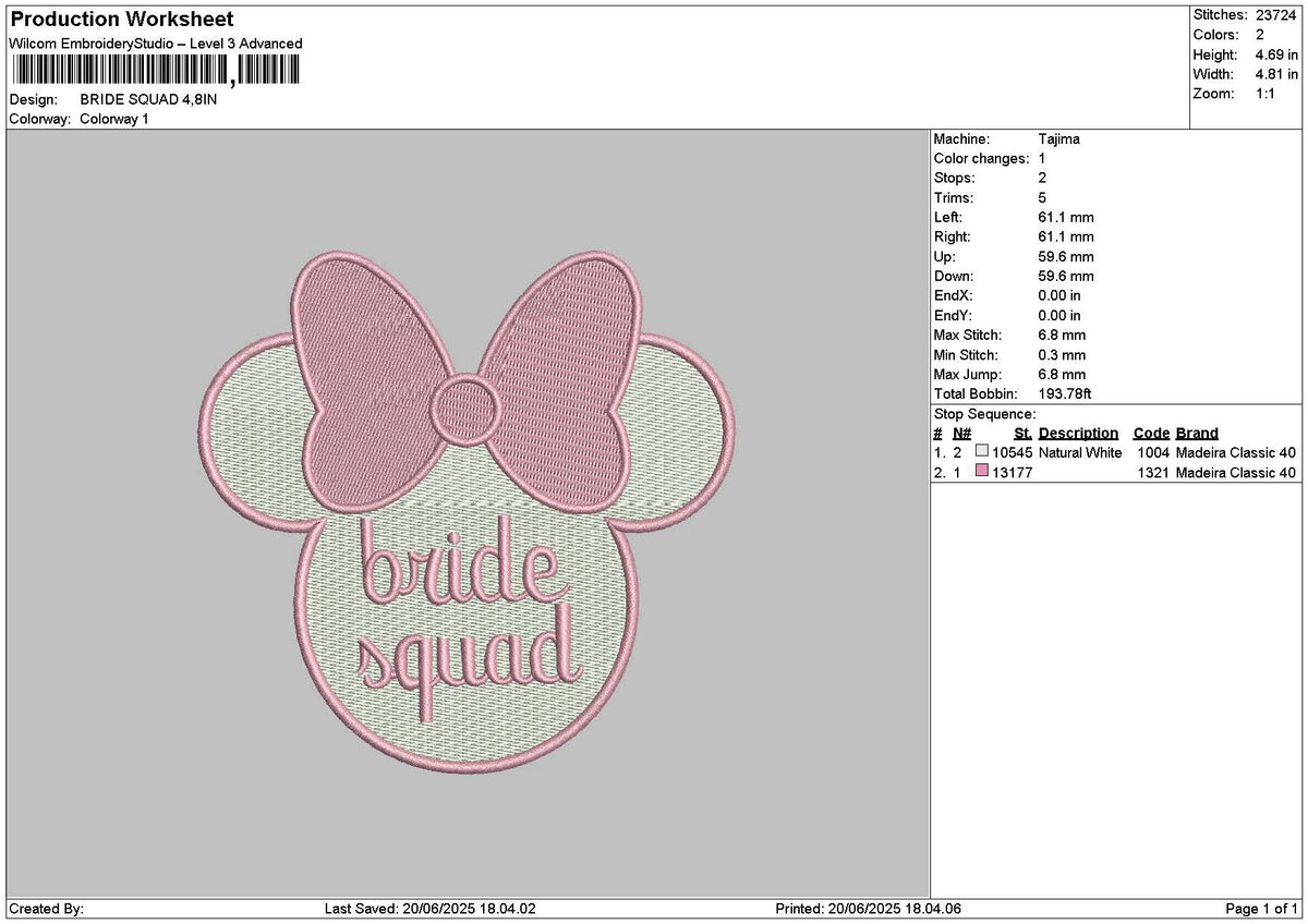 Bridetext 1906 Embroidery File 6 sizes