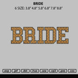 Bride Embroidery file 6 sizes