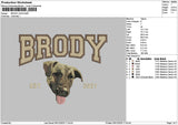 Brody Dog Embroidery File 6 sizes