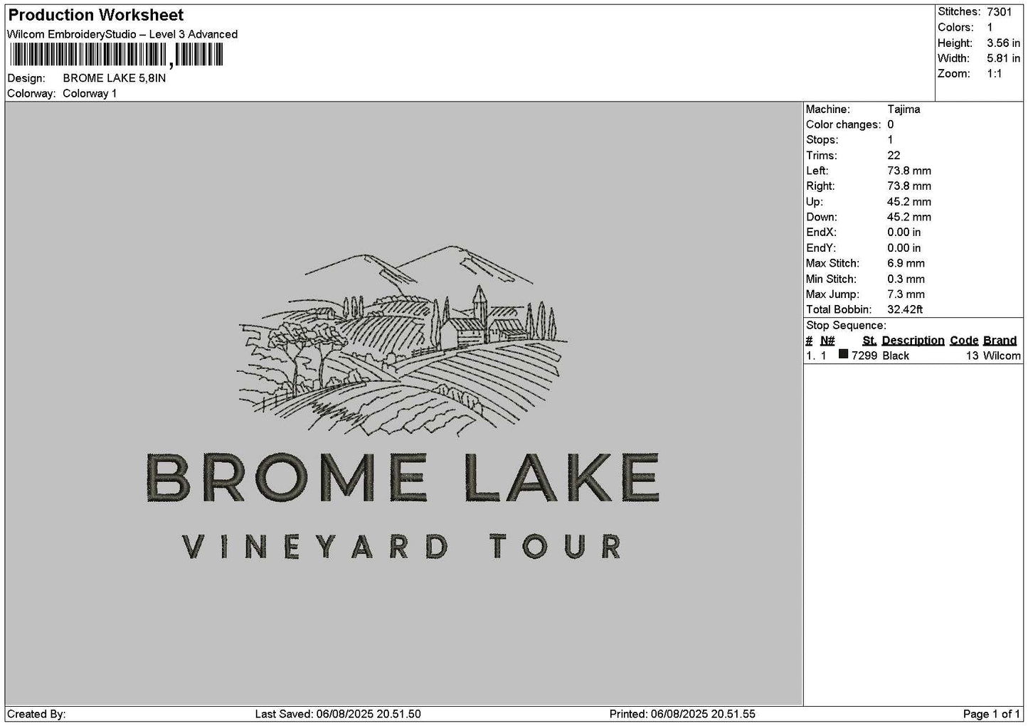 Brometext Embroidery File 6 sizes