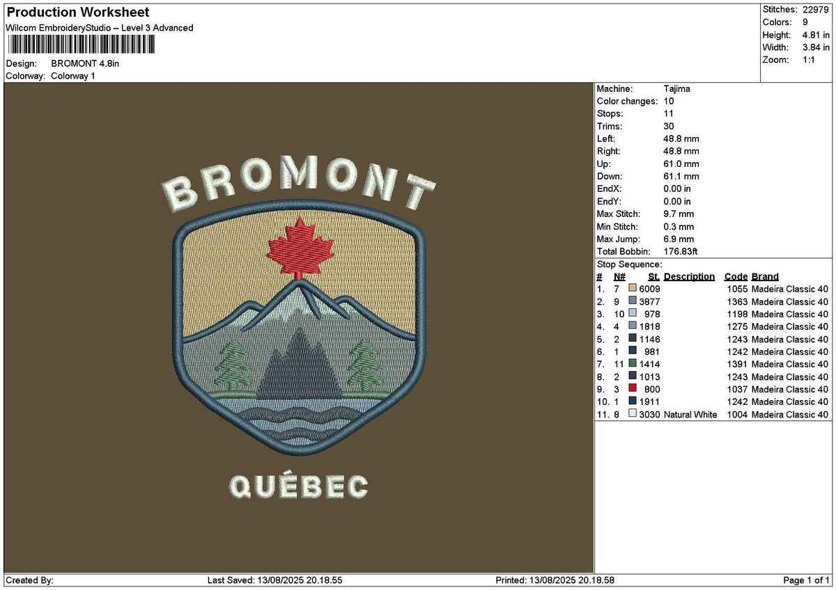 Bromonttext Embroidery File 6 sizes