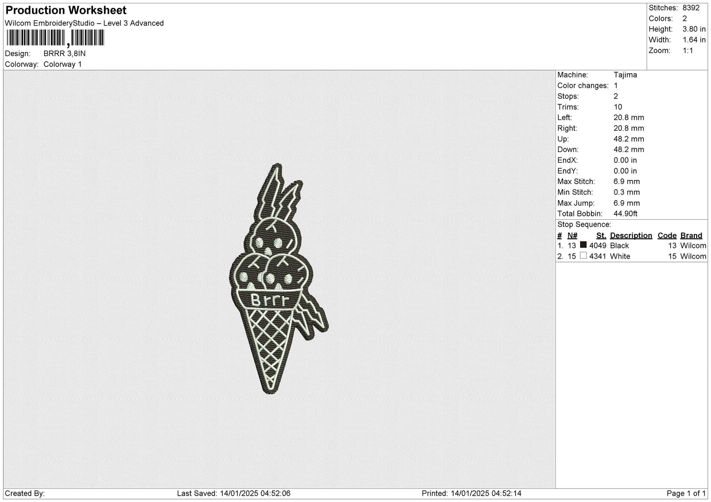 BRRR Embroidery File 6 size