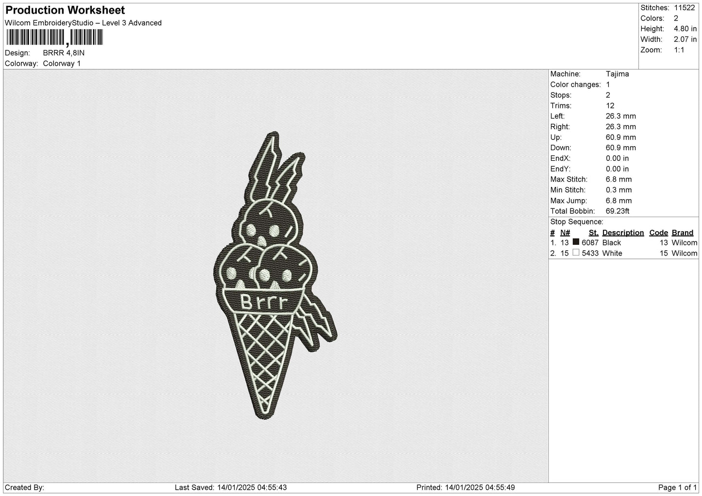 BRRR Embroidery File 6 size