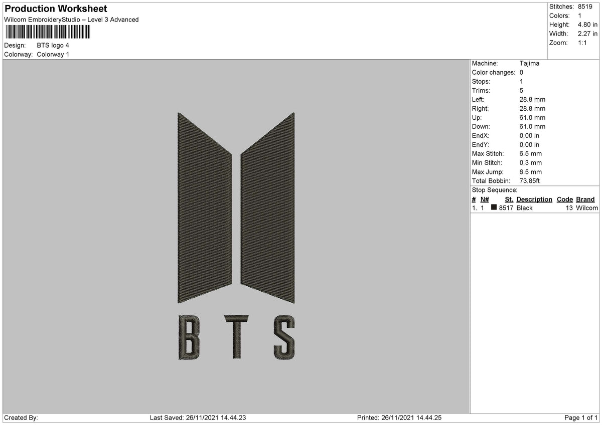 BTS Logo Embroidery