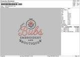 Bubstext Embroidery File 6 sizes