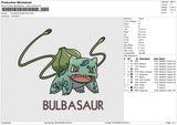 BULBASAUR281025 Embroidery File 6 size