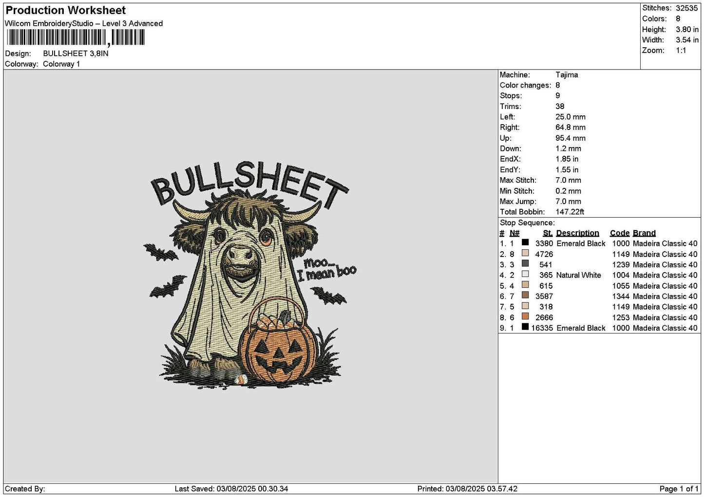 Ghost 0308 Embroidery File 6 sizes