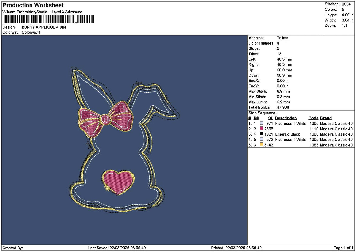 Bunny App 2103 Embroidery File 6 sizes