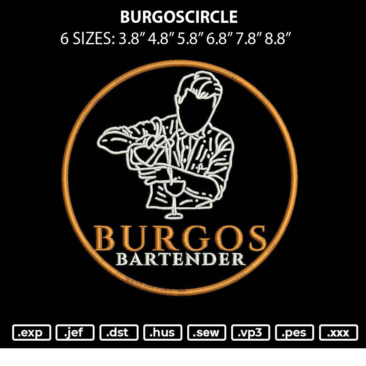 Burgoscircle Embroidery File 6 sizes
