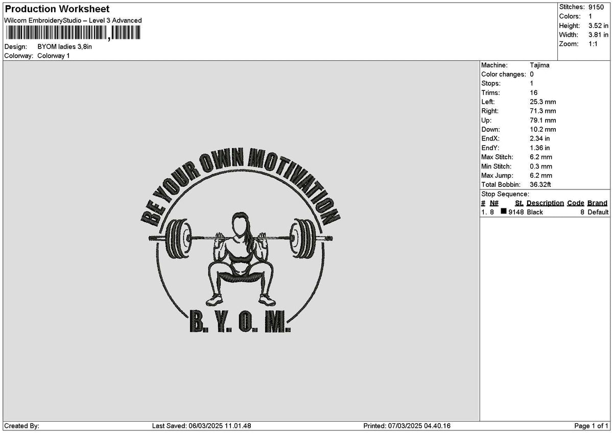 Gymcircle 02 Embroidery File 6 sizes