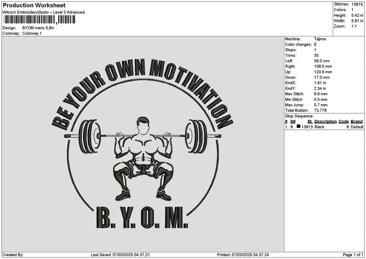 Gymcircle 01 Embroidery File 6 sizes