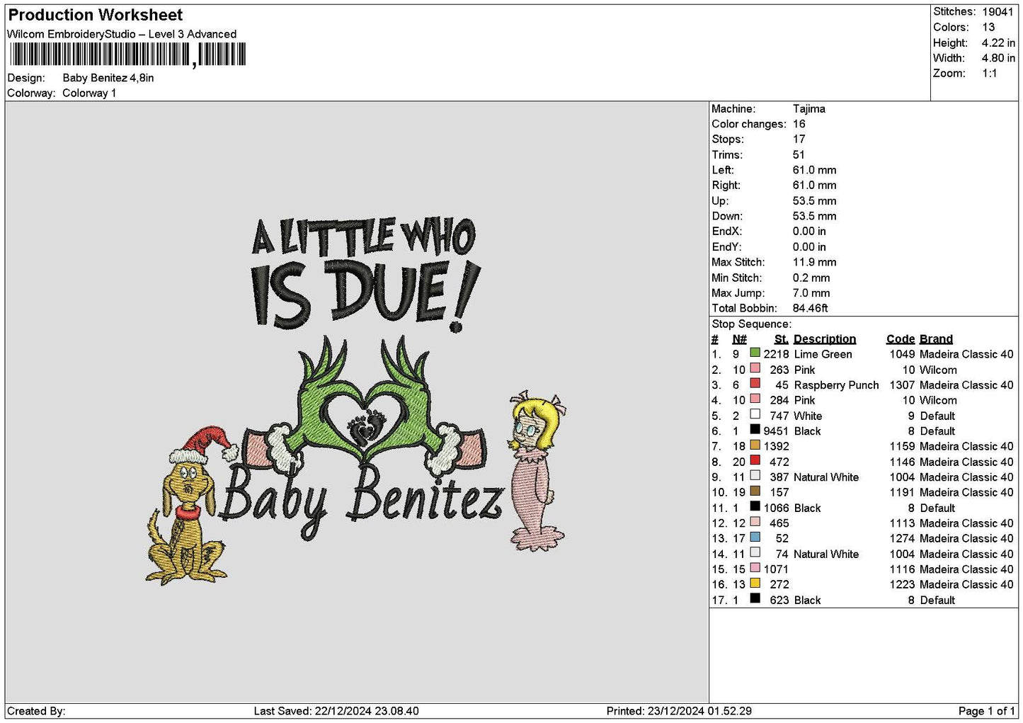Beniteztext Embroidery File 6 sizes