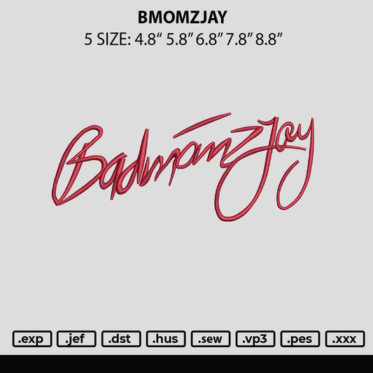 Bmomzjay Embroidery File 5 sizes