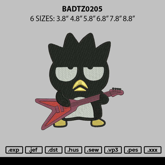 Badtz0205 Embroidery File 6 sizes