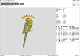 Bird Banana Embroidery File 6 sizes