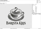 Barista Kris v1 Embroidery File 6 size