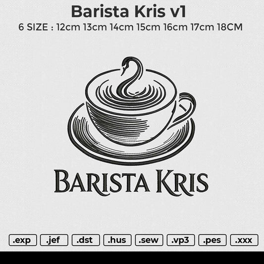 Barista Kris v1 Embroidery File 6 size