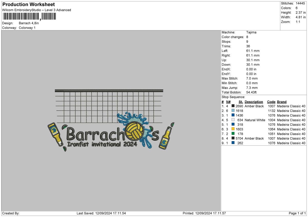 Barrachtext Embroidery File 6 sizes