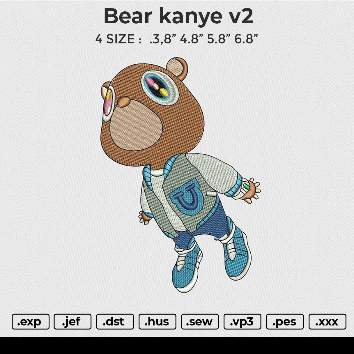 Bear Kanye v2 Embroidery