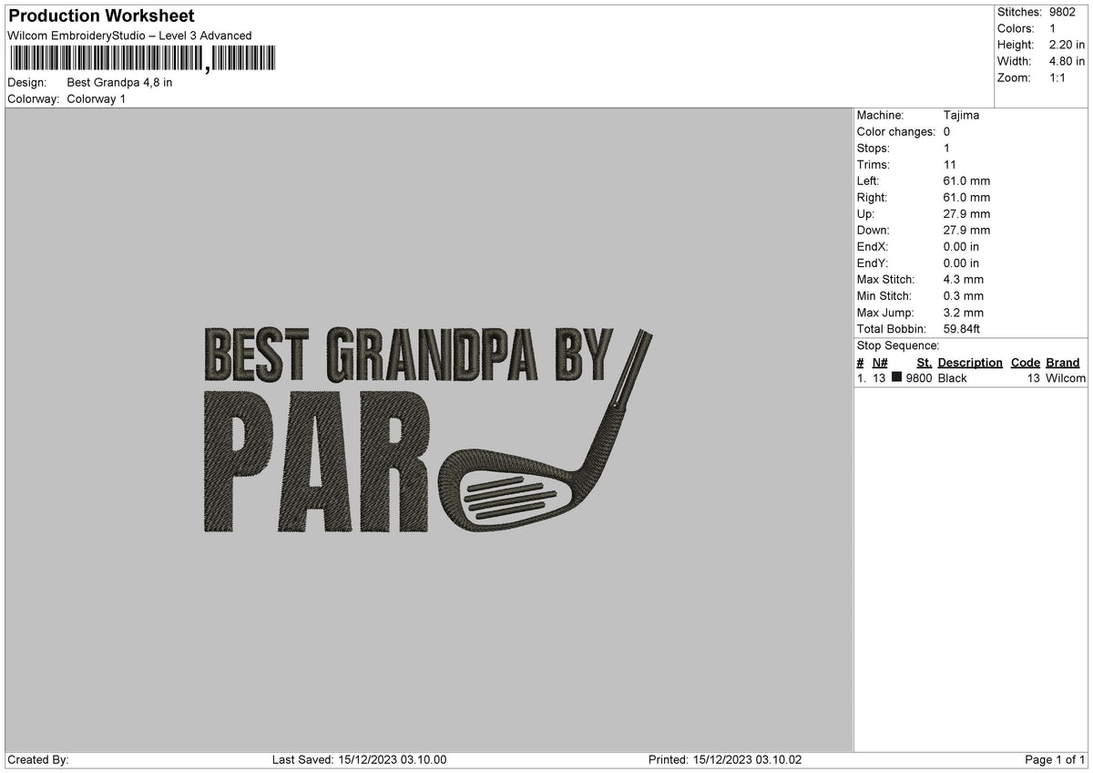 Grandpa02 Embroidery File 6 sizes