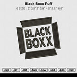 Black boxx puff Embroidery File 6 size