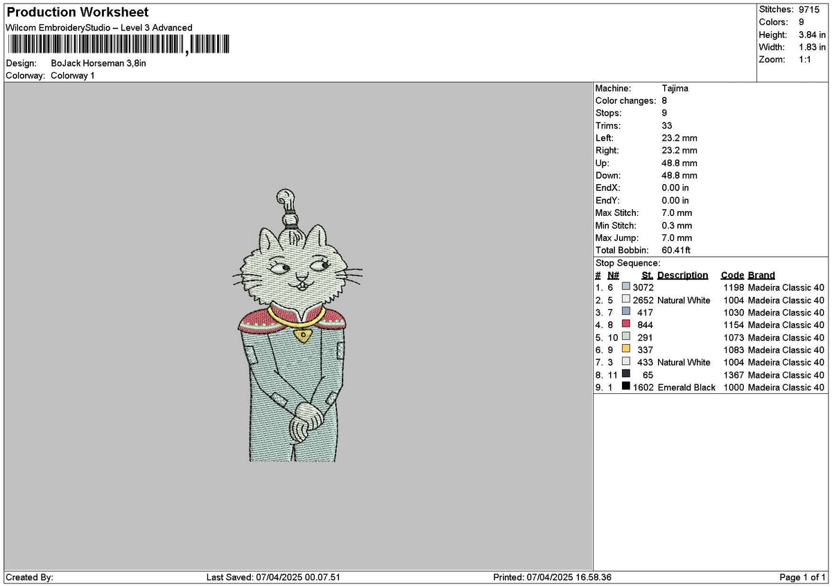 Cat 0704 Embroidery File 6 sizes