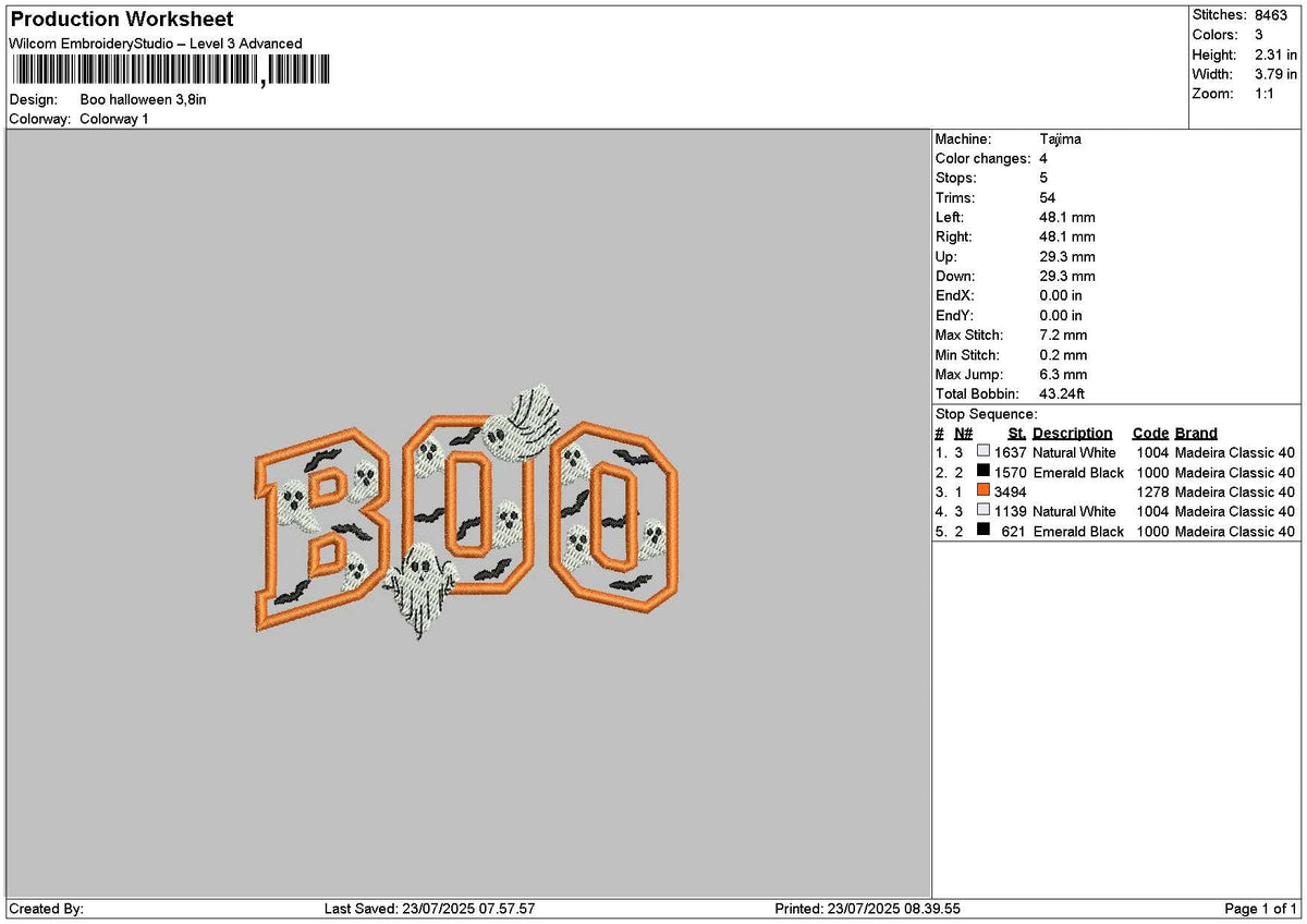 Boohalloween 2307 Embroidery File 6 sizes