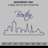 Bostontext 1905 Embroidery File 6 sizes